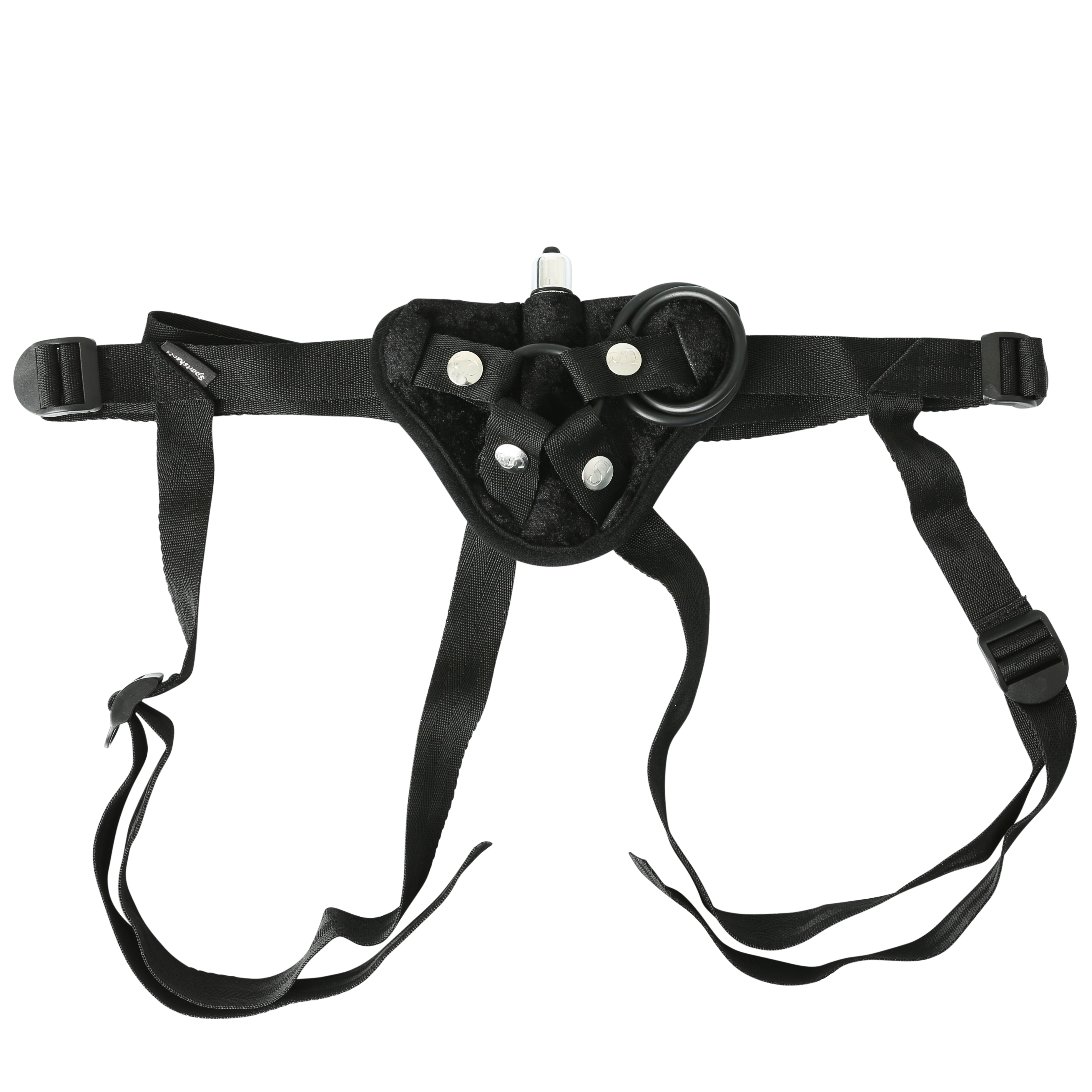 Sportsheets Vibrating Velvet Harness W/bullet - Black