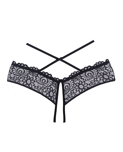 Adore Crayzee Open Panty W/criss Cross Waist Straps & Lace | Shop Lowest Prices at Funlove.com