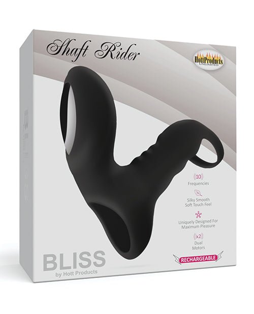 Bliss Shaft Rider Vibrating Cock Ring Sleeve - Black | Shop Lowest Prices at Funlove.com
