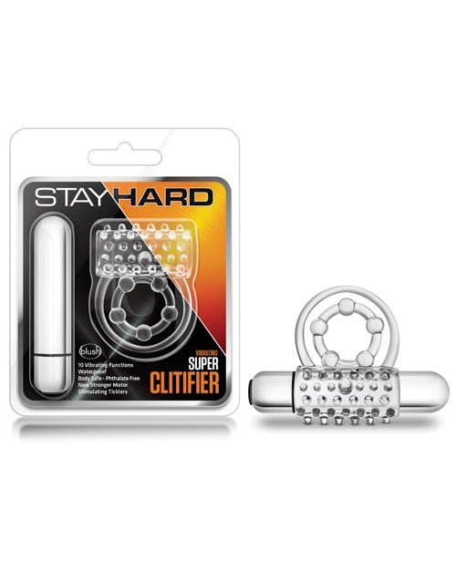 Blush Stay Hard Super Clitifier Cock Ring - Clear | Shop Lowest Prices at Funlove.com