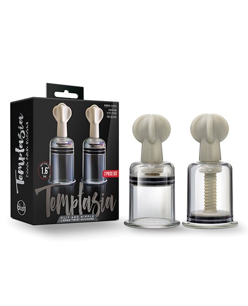 Blush Temptasia Clit & Nipple Large Twist Suckers - Clear Set Of 2 | Shop Lowest Prices at Funlove.com