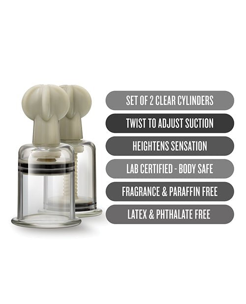 Blush Temptasia Clit & Nipple Large Twist Suckers - Clear Set Of 2 | Shop Lowest Prices at Funlove.com