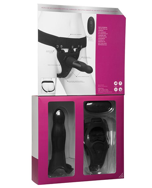 Body Extensions Be Aroused Vibrating 2 Piece Strap On Set - Black | Shop Lowest Prices at Funlove.com
