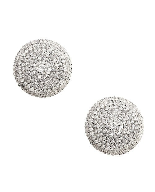 Burlesque Big O Crystal Jewel Reusable Silicone Nipztix - Silver O/s | Shop Lowest Prices at Funlove.com