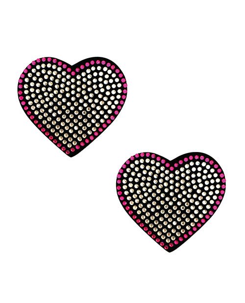 Burlesque Heart N' Soul Crystal Heart Nipztix - Pink/clear O/s | Shop Lowest Prices at Funlove.com
