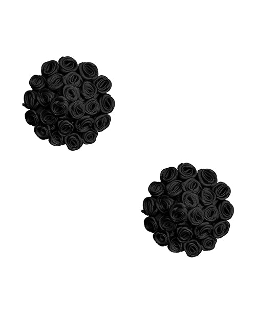 Burlesque Nightfall Roses Reusable Silicone Nipztix - Black O/s | Shop Lowest Prices at Funlove.com