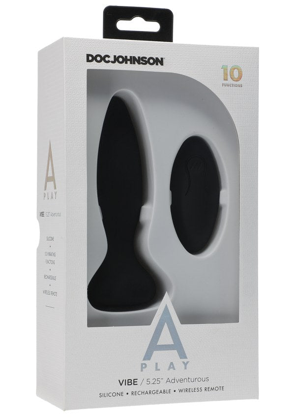 A Play Rechargeable Silicone Adventurous Anal Plug W/remote | Black