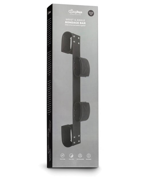 Easy Toys Wrist & Ankle Bondage Bar - Black | Shop Lowest Prices at Funlove.com