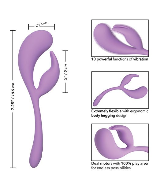 Elle Liquid Silicone Dual Flicker - Purple | Shop Lowest Prices at Funlove.com