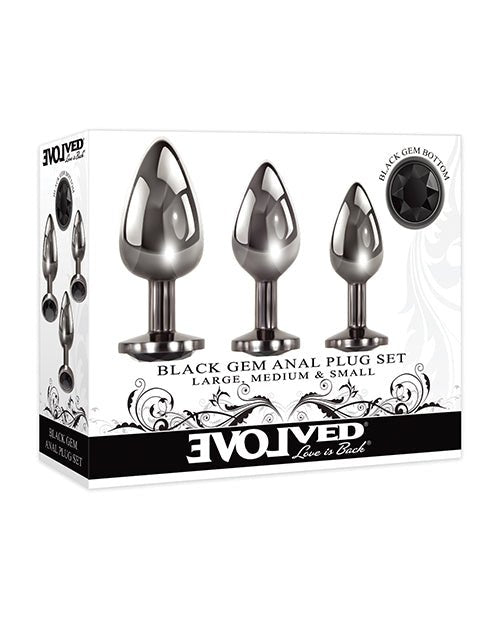 Evolved Black Gem Anal Plug Set | Shop Lowest Prices at Funlove.com