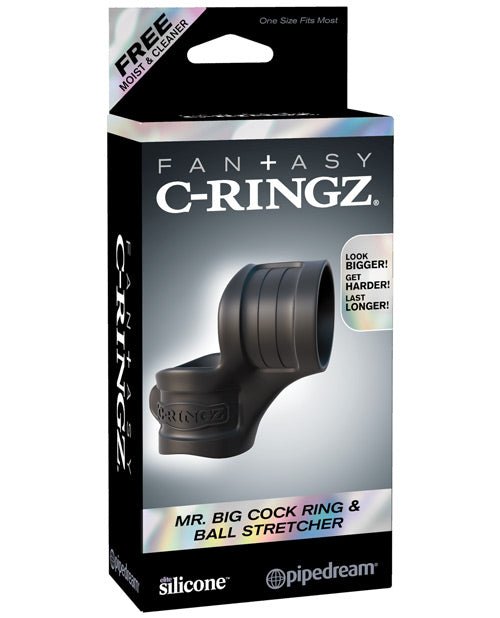 Fantasy C - ringz Mr. Big Cock Ring & Ball Stretcher - Black | Shop Lowest Prices at Funlove.com