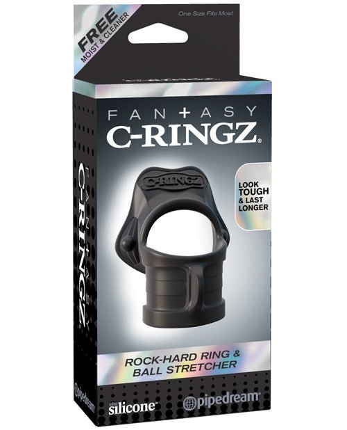 Fantasy C - ringz Rock Hard Ring & Ball Stretcher - Black | Shop Lowest Prices at Funlove.com