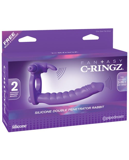 Fantasy C - ringz Silicone Double Pene Rabbit - Purple | Shop Lowest Prices at Funlove.com