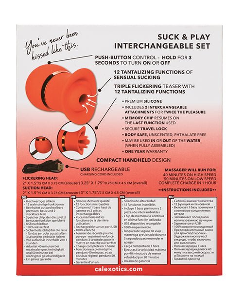 French Kiss Suck & Play Interchangeable Set - Red | Shop Lowest Prices at Funlove.com
