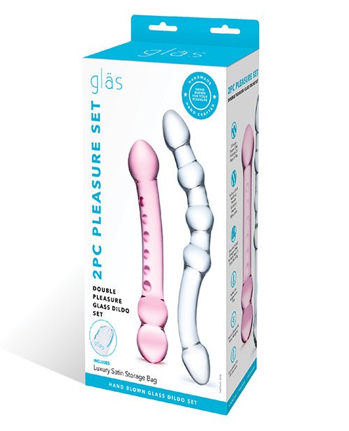 Glas 2 Pc Double Pleasure Glass Dildo Set | Shop Lowest Prices at Funlove.com