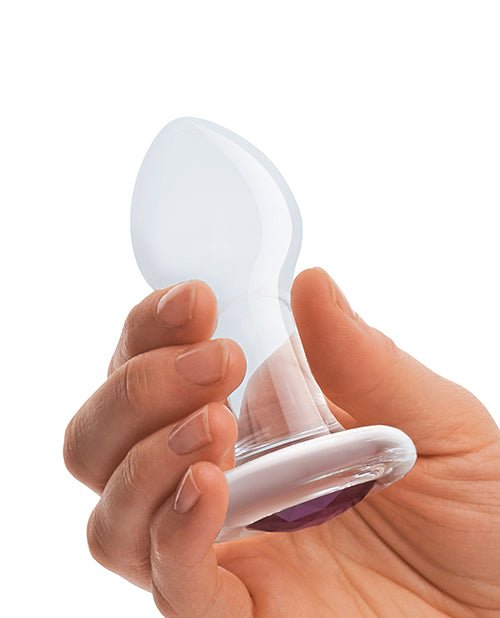 Glas 3.5" Bling Bling Glass Butt Plug - Clear | Shop Lowest Prices at Funlove.com