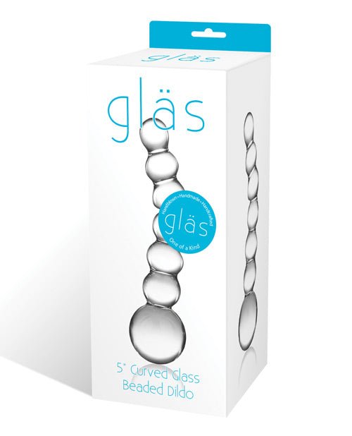 Glas 5" Curved Glass Beaded Dildo | Shop Lowest Prices at Funlove.com