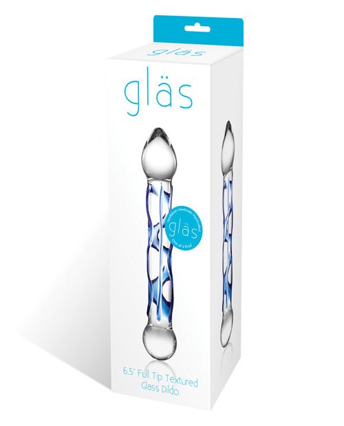 Glas 6.5" Tip Textured Glass Dildo | Shop Lowest Prices at Funlove.com