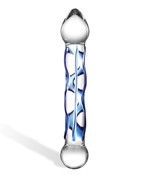 Glas 6.5" Tip Textured Glass Dildo | Shop Lowest Prices at Funlove.com