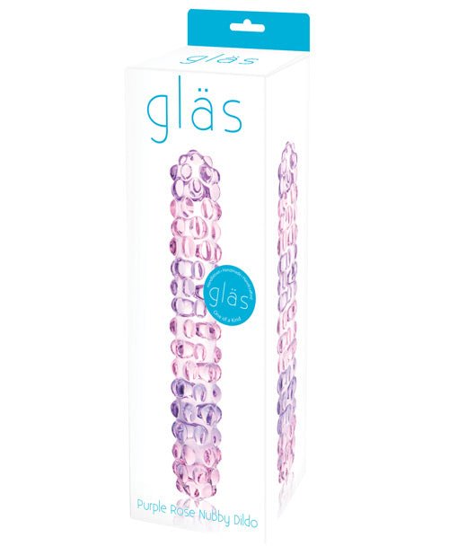 Glas Purple Rose Nubby Glass Dildo | Shop Lowest Prices at Funlove.com