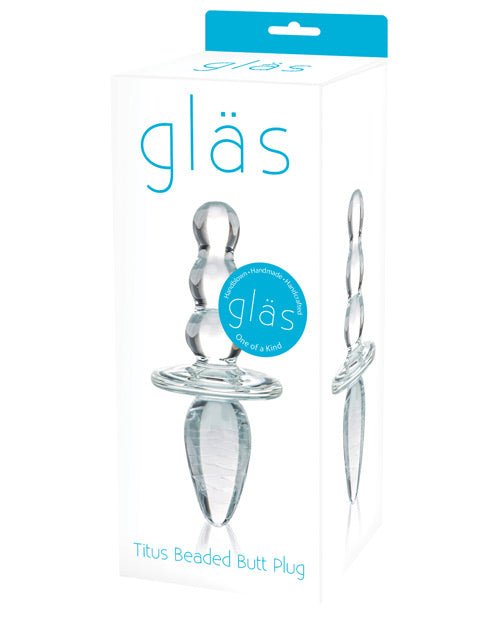 Glas Titus Beaded Glass Butt Plug | Shop Lowest Prices at Funlove.com