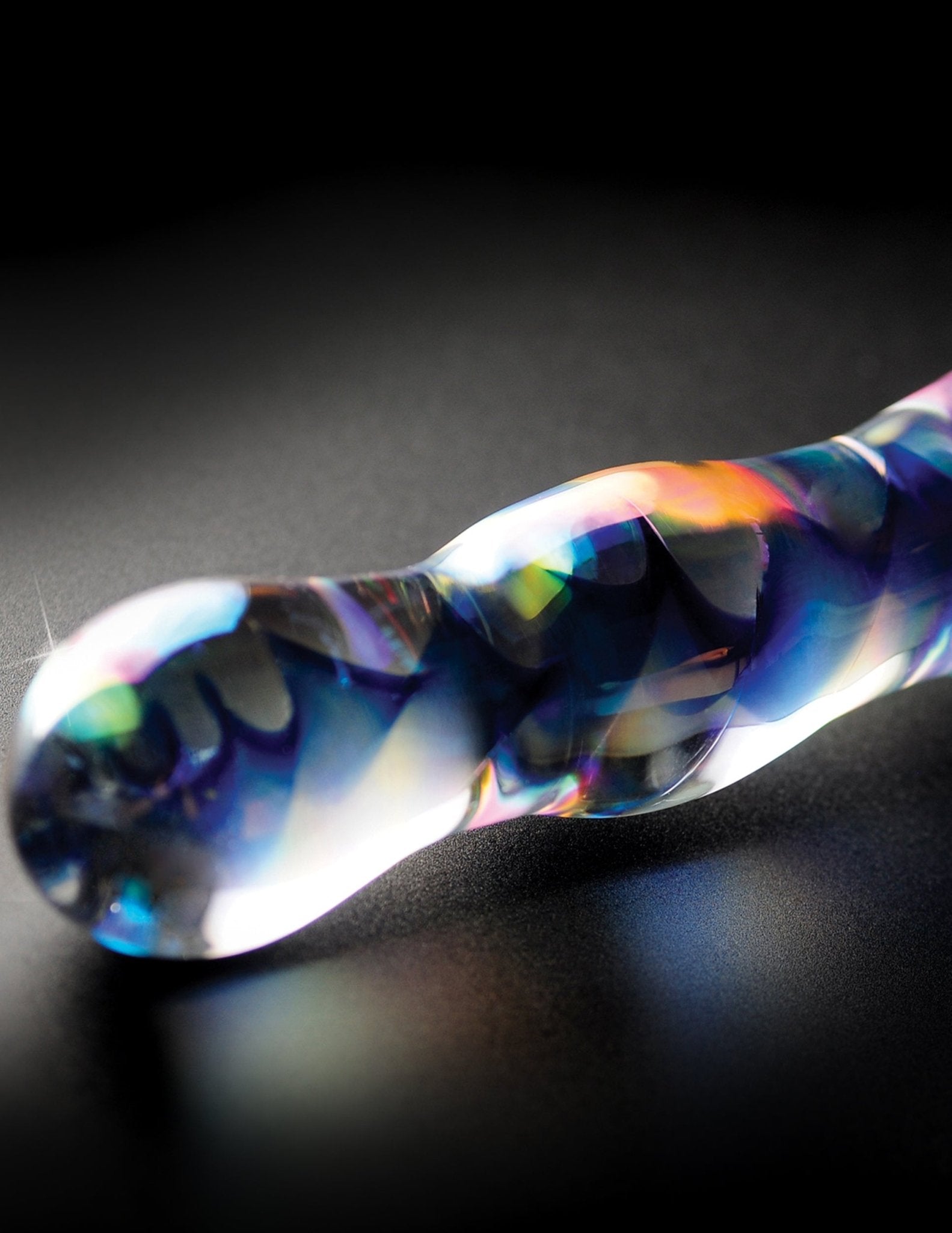 Icicles No. 8 Hand Blown Glass Massager - Clear W/inside Blue Swirls | Shop Lowest Prices at Funlove.com