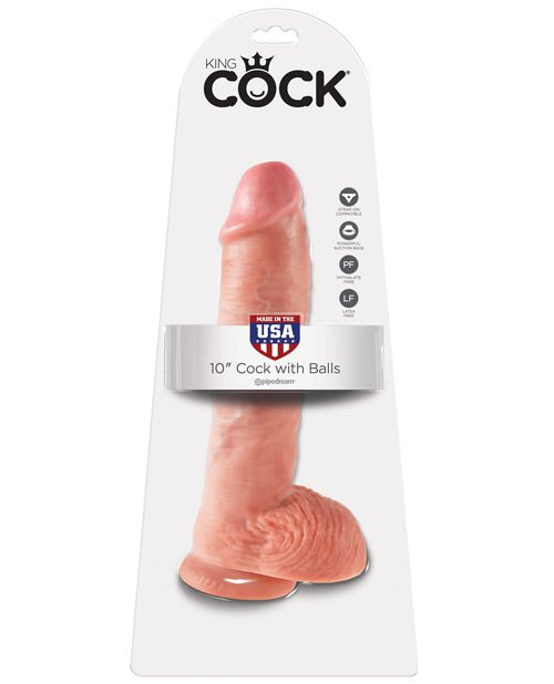 King Cock 10" Cock With Balls | Shop Lowest Prices at Funlove.com