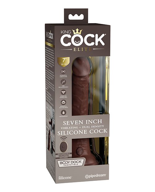 King Cock Elite 7" Dual Density Vibrating Silicone Cock W/remote | Shop Lowest Prices at Funlove.com