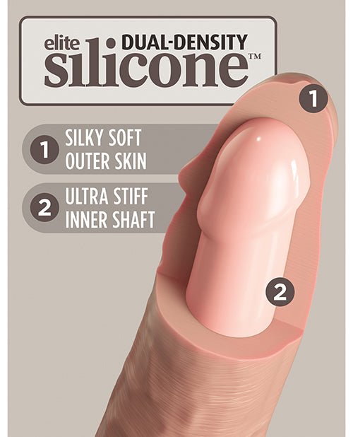 King Cock Elite 9" Dual Density Silicone Cock - Light | Shop Lowest Prices at Funlove.com