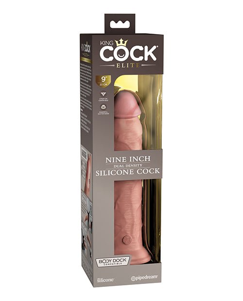 King Cock Elite 9" Dual Density Silicone Cock - Light | Shop Lowest Prices at Funlove.com
