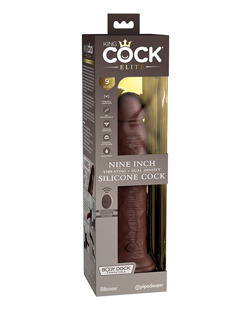 King Cock Elite 9" Dual Density Vibrating Silicone Cock W/remote | Shop Lowest Prices at Funlove.com