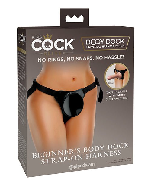King Cock Elite Beginner's Body Dock Strap On Harness - Black | Shop Lowest Prices at Funlove.com