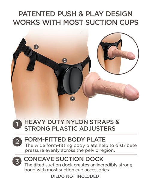 King Cock Elite Beginner's Body Dock Strap On Harness - Black | Shop Lowest Prices at Funlove.com