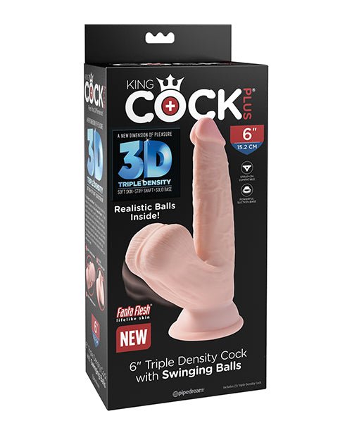 King Cock Plus Triple Density Cock W/swinging Balls - Ivory | Shop Lowest Prices at Funlove.com