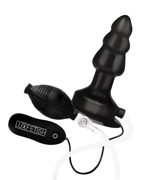 Lux Fetish 4" Inflatable Vibrating Butt Plug With suction Base | Shop Lowest Prices at Funlove.com