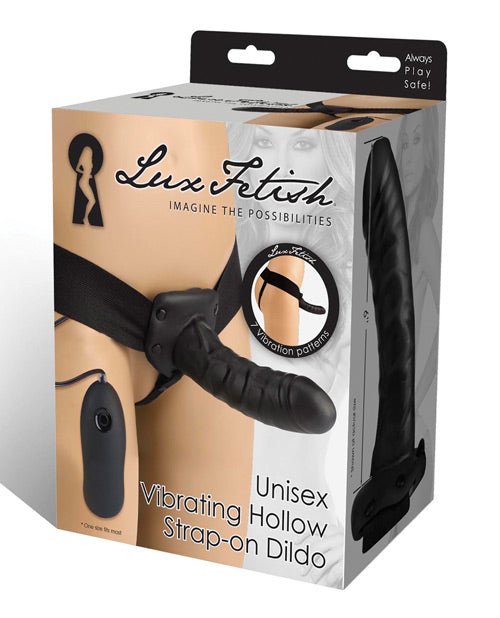 Lux Fetish Unisex Vibrating Hollow Strap On Dildo | Shop Lowest Prices at Funlove.com