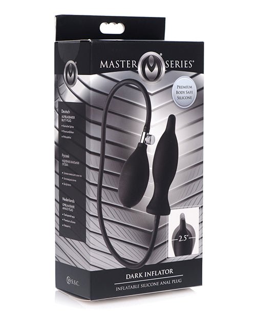 Master Series Dark Inflator Inflatable Silicone Anal Plug - Black | Shop Lowest Prices at Funlove.com