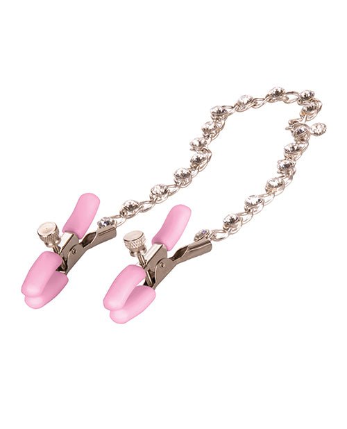 Nipple Play Crystal Chain Nipple Clamps - Pink | Shop Lowest Prices at Funlove.com
