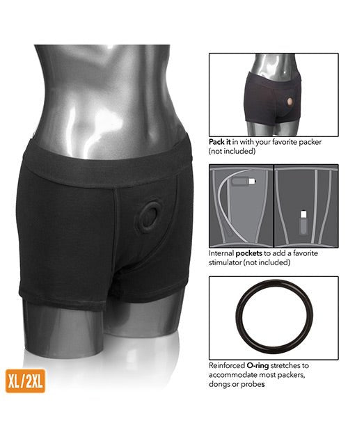 Packer Gear Boxer Brief Harness - Black | Shop Lowest Prices at Funlove.com