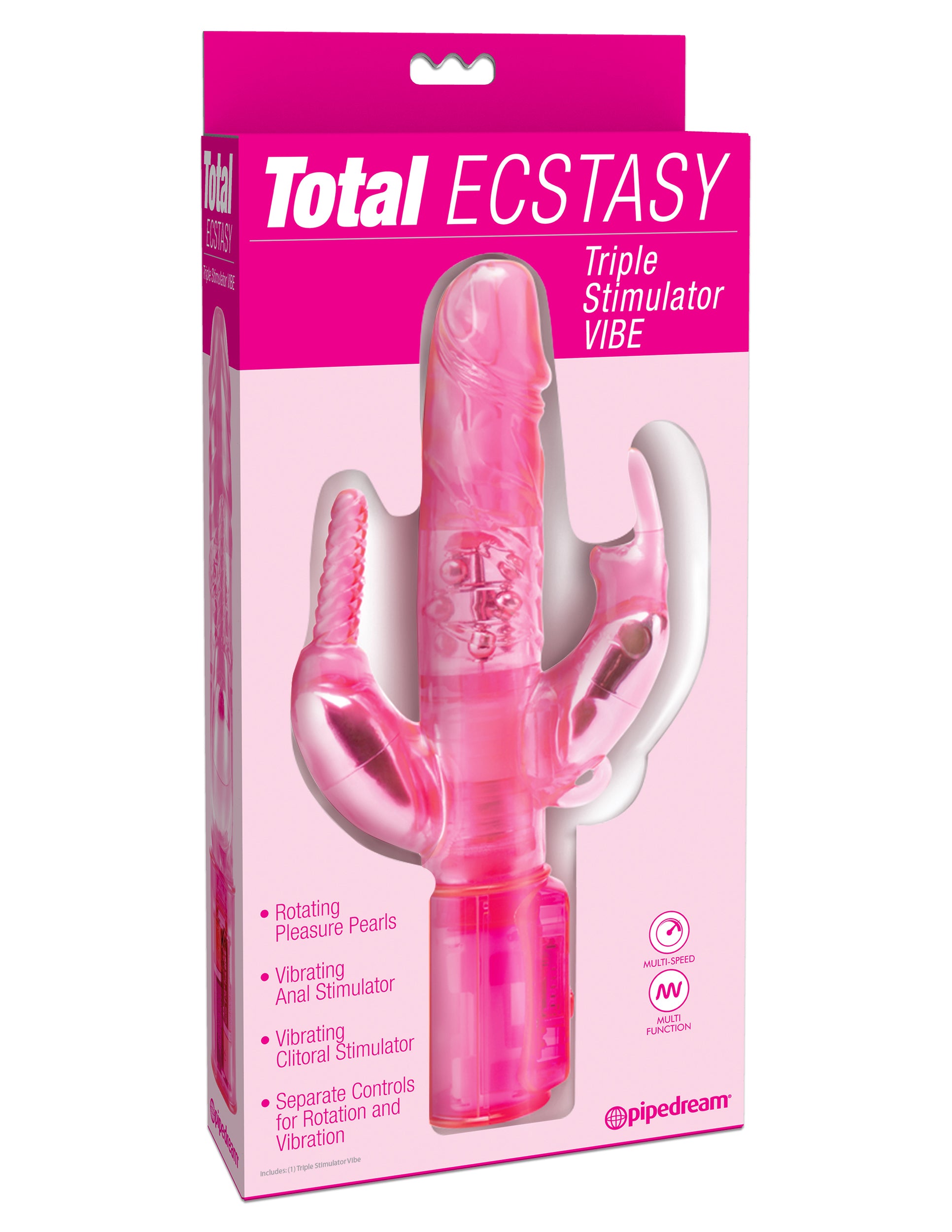 Total Ecstasy Triple Stimulator Vibe - Pink