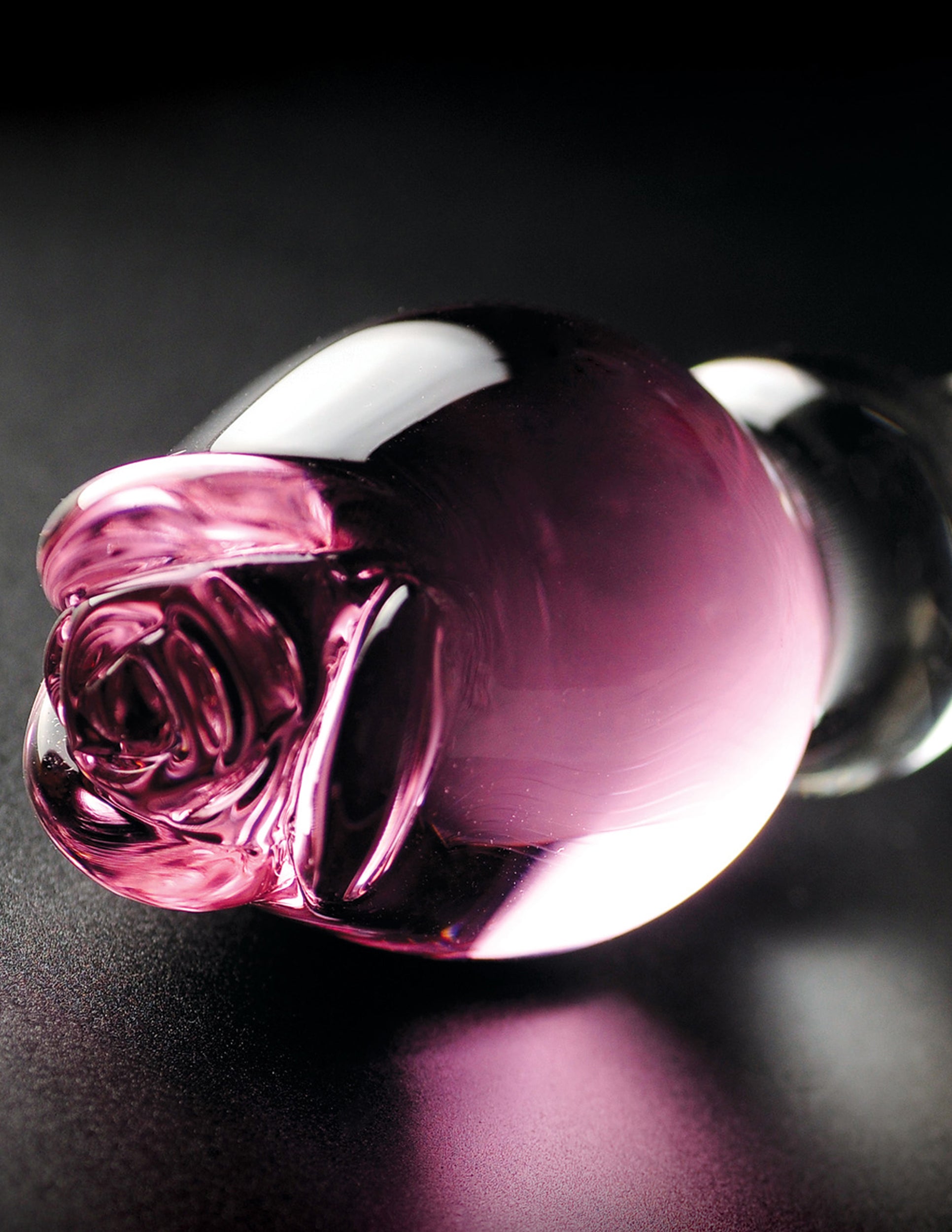 Icicles No. 12 Hand Blown Glass Massager - Clear W/rose Tip