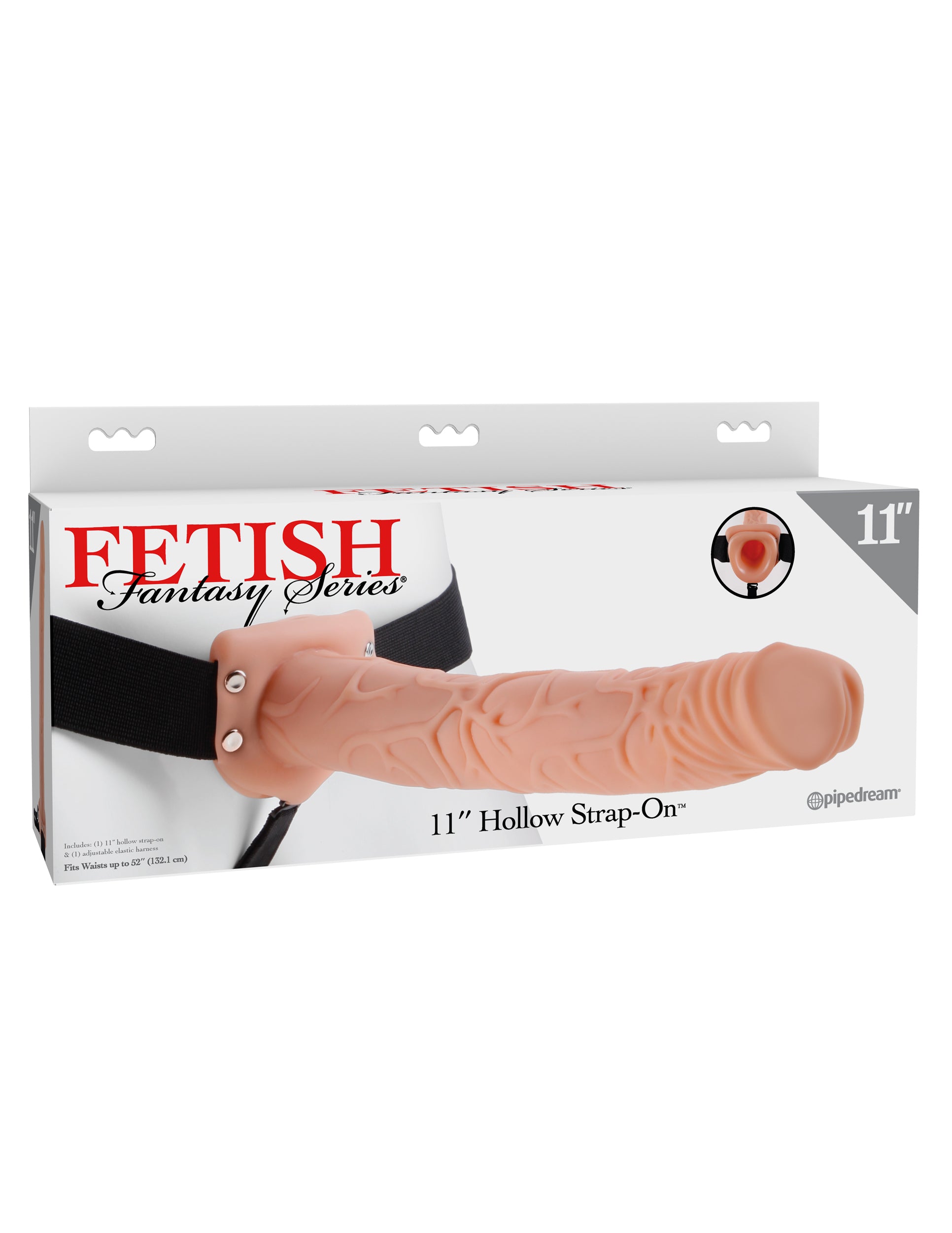 Fetish Fantasy Series 11" Hollow Strap-On - Light/Black