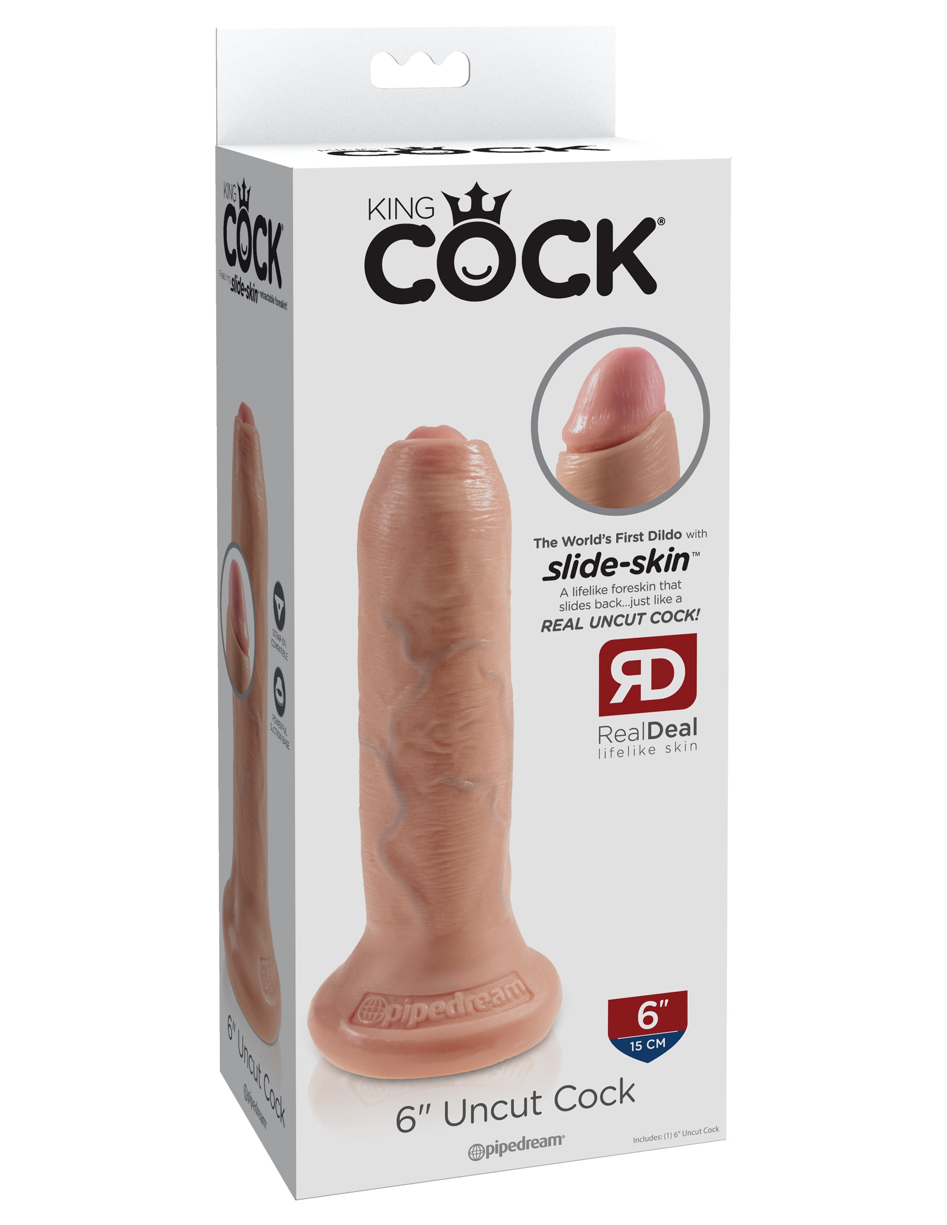 King Cock 6" Uncut Dildo