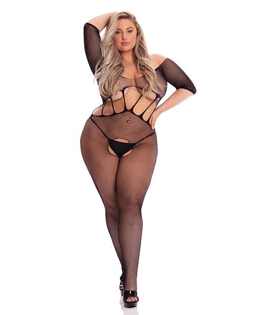 Pink Lipstick Amplify Crotchless Bodystocking | Shop Lowest Prices at Funlove.com