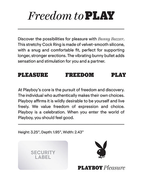 Playboy Pleasure Bunny Buzzer Cock Ring | Shop Lowest Prices at Funlove.com
