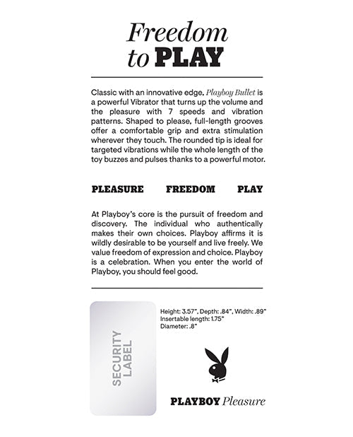 Playboy Pleasure Playboy Bullet Vibrator | Shop Lowest Prices at Funlove.com