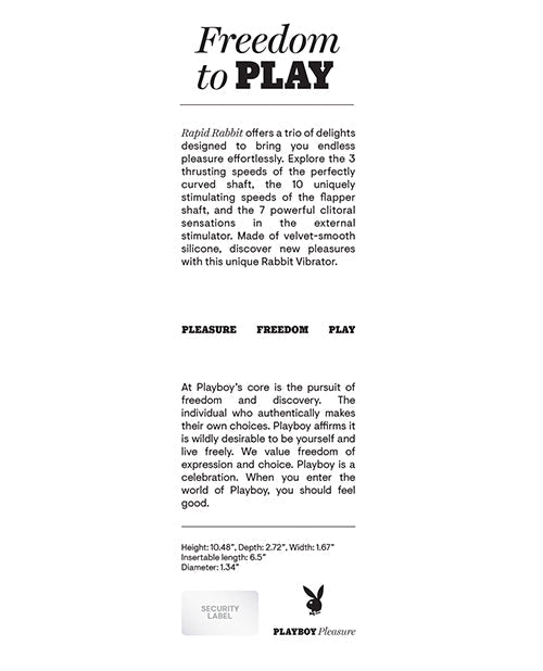 Playboy Pleasure Rapid Rabbit Vibrator | Shop Lowest Prices at Funlove.com