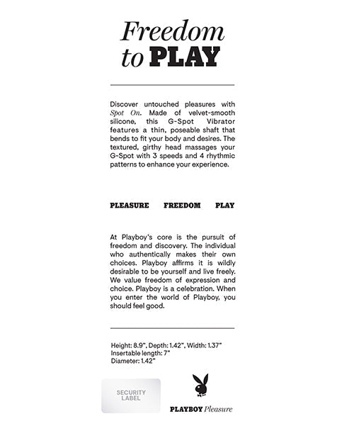 Playboy Pleasure Spot On G - spot Vibrator | Shop Lowest Prices at Funlove.com