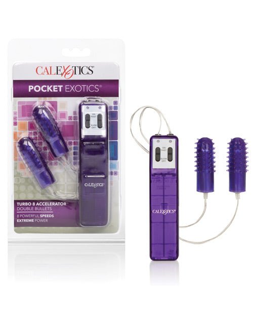Pocket Exotics Turbo 8 Accelerator Double Bullets - Purple | Shop Lowest Prices at Funlove.com