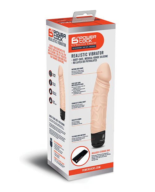 Powercocks 6.5" Realistic Vibrator | Shop Lowest Prices at Funlove.com